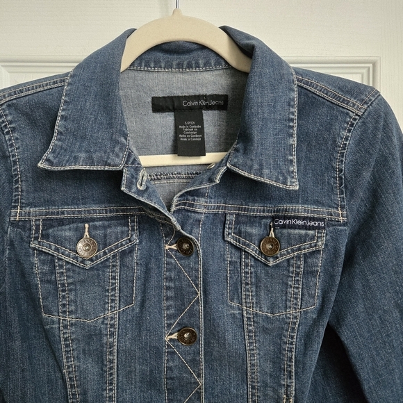 Calvin Klein Jeans  Dark‎ Denim Jacket, Y2K - Picture 3 of 9